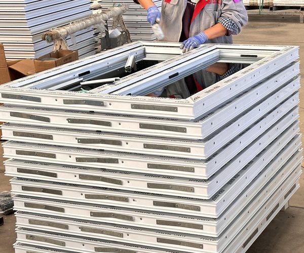 Colocacion del refuerzo de acero galvanizado en los marcos