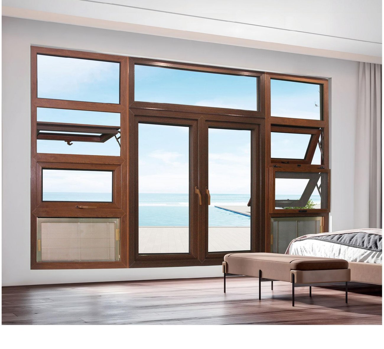 Ventanas de PVC en terminación símil madera